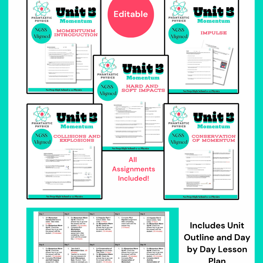 
                      
                        High School Physics Momentum: Complete Assignment Bundle NGSS Aligned-Grades 9-12
                      
                    