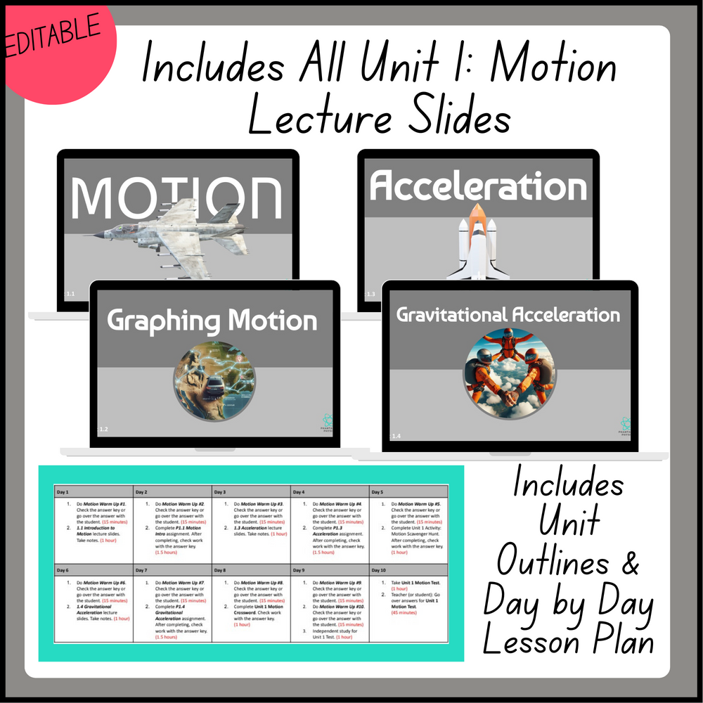 
                      
                        High School Physics: Motion Unit Slide Deck Bundle (Grades 9-12, NGSS Aligned)
                      
                    