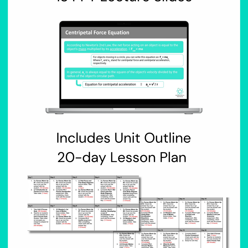 High School Physics Forces: Circular Motion Slides (NGSS Aligned, Grades 9-12)