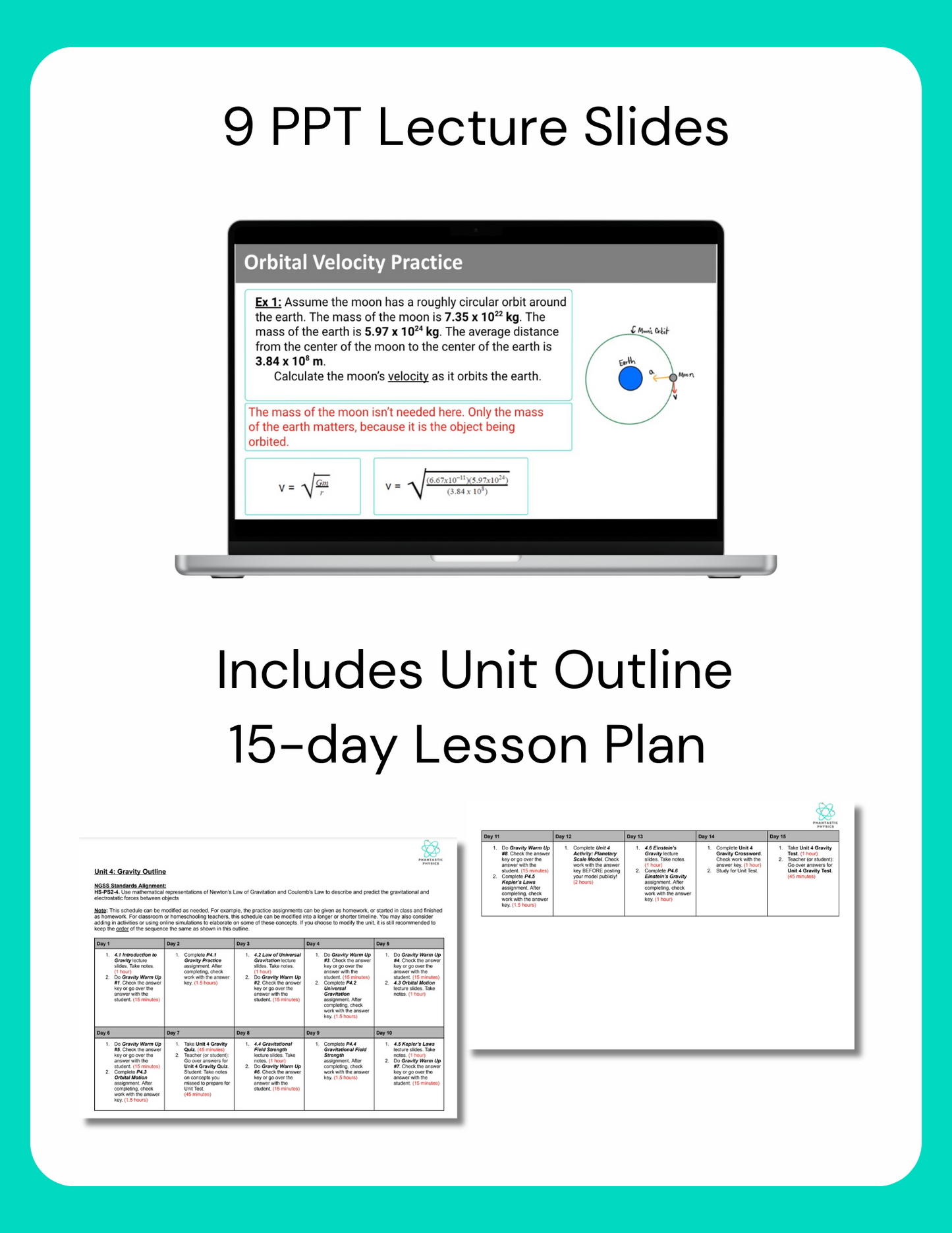 High School Physics: Orbital Motion Slide Deck - Grades 9-12, NGSS Aligned