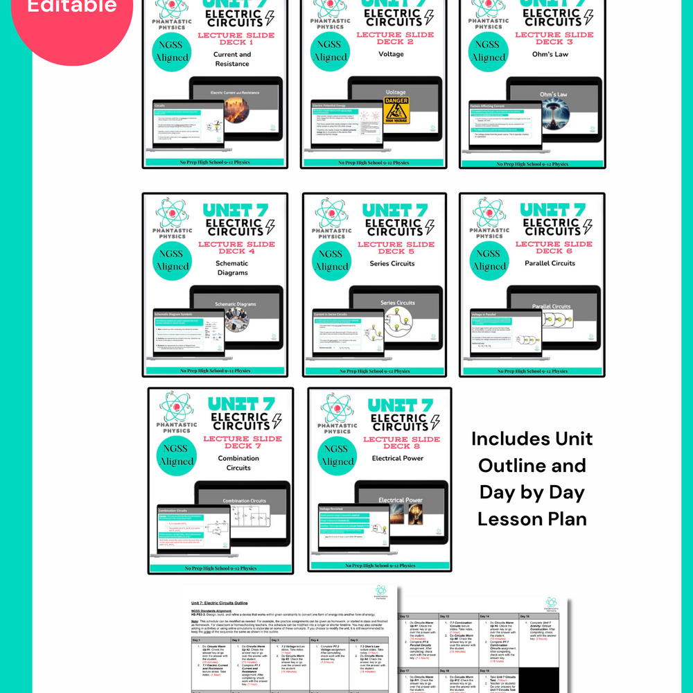 
                      
                        High School Physics: Complete Electrical Circuits Slide Deck Bundle NGSS Aligned
                      
                    