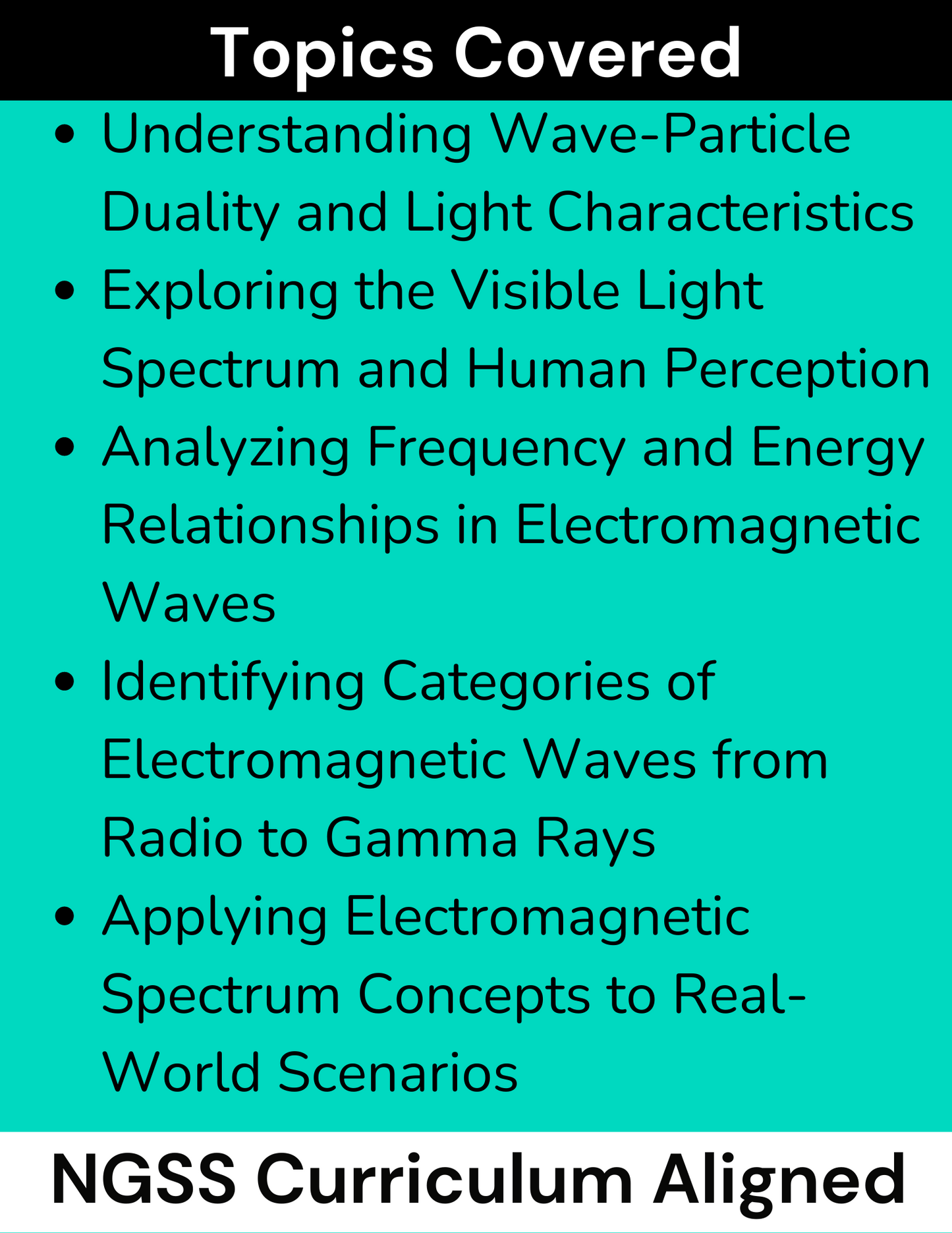 High School Physics: Electromagnetic Spectrum Slide Deck - Grades 9-12, NGSS