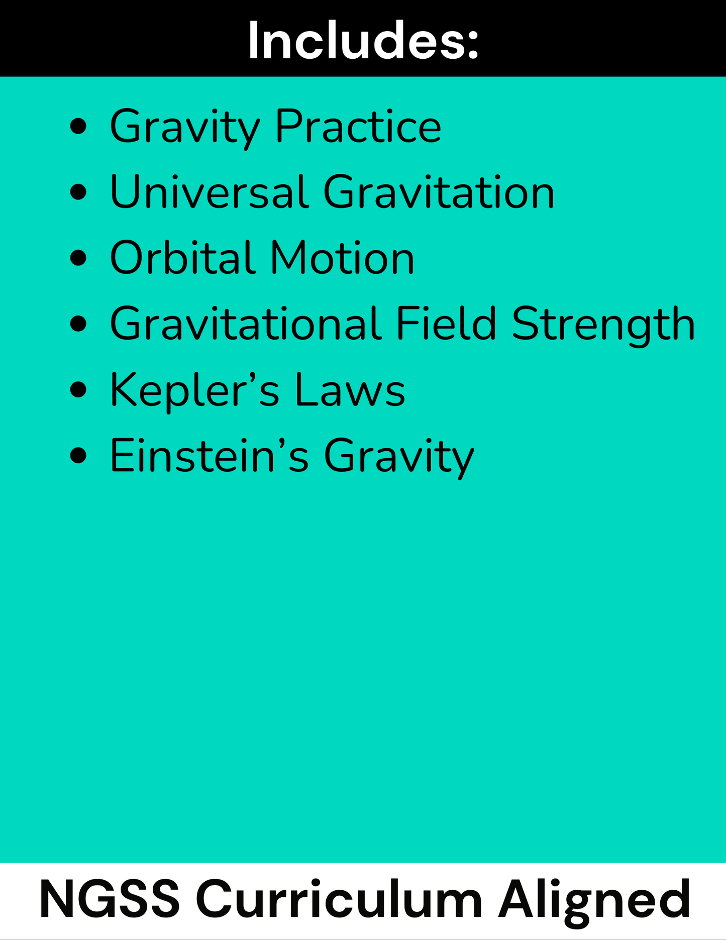 High School Physics Gravity: Complete Assignment Bundle NGSS Aligned Grades 9-12