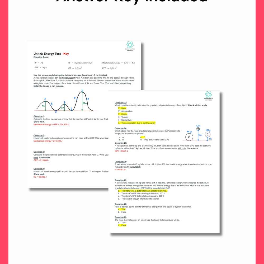 
                      
                        High School Physics: Energy Unit Test - Grades 9-12, NGSS Aligned
                      
                    