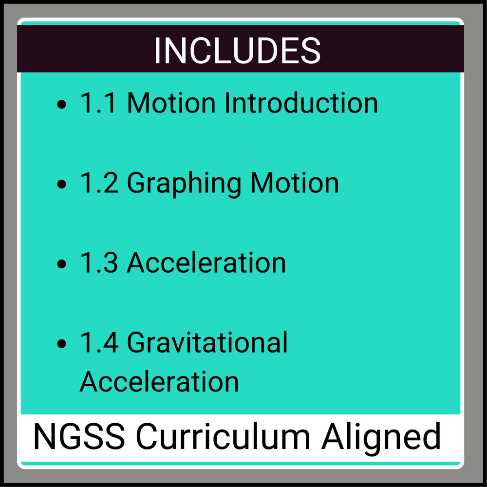 High School Physics: Complete Motion Unit Assignments Bundle-Grades 9-12, NGSS