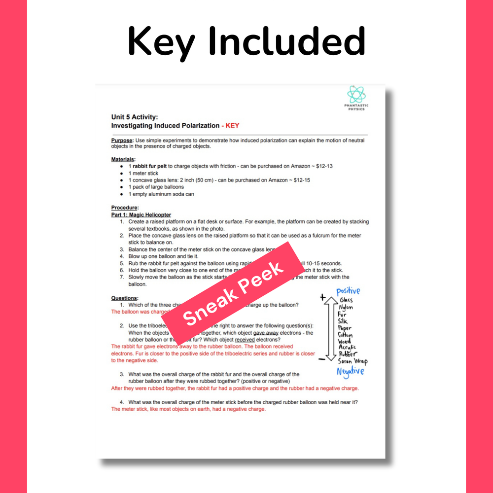 
                      
                        High School Physics: Induced Polarization Activity - Grades 9-12, NGSS Aligned
                      
                    