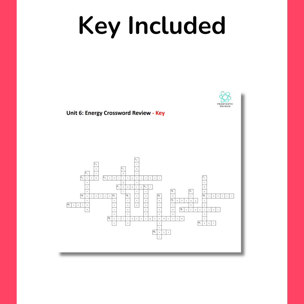 
                      
                        High School Physics: Energy Crossword Puzzle Review - Grades 9-12, NGSS Aligned
                      
                    