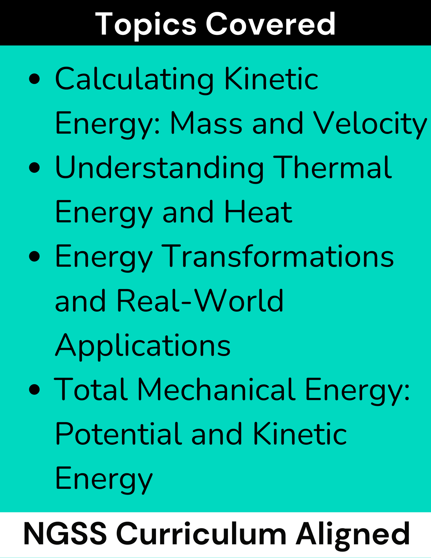 High School Physics: Kinetic and Thermal Energy Assignment-Grades 9-12, NGSS