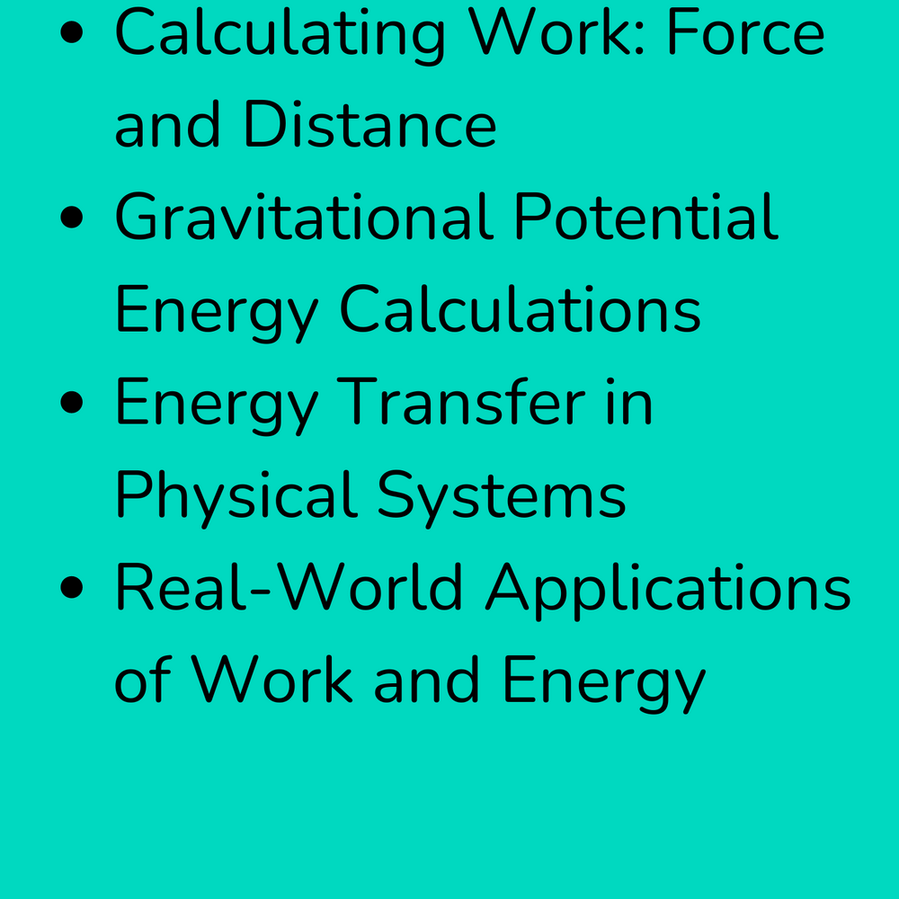 High School Physics: Work and Energy Assignment - Grades 9-12, NGSS Aligned