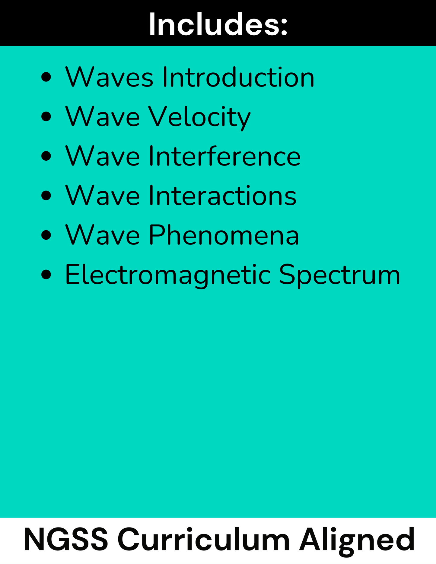 High School Physics Waves: Complete Assignment Bundle NGSS Aligned - Grades 9-12