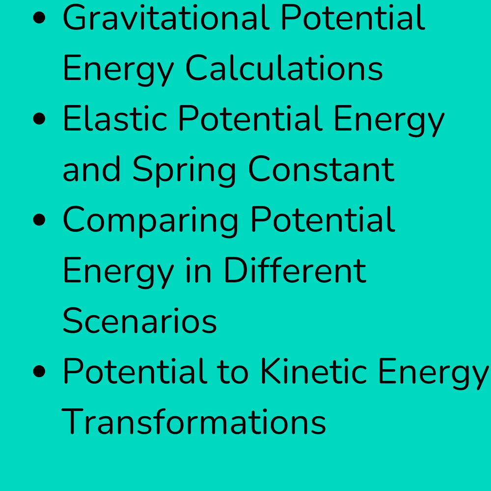 High School Physics: Potential Energy Assignment - Grades 9-12, NGSS Aligned