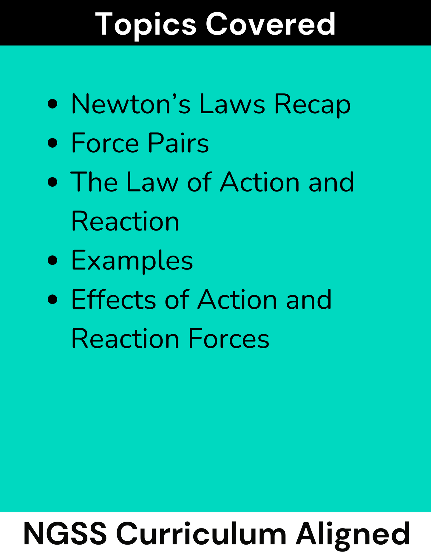 High School Physics: Law of Action and Reaction Slide Deck-Grades 9-12, NGSS)