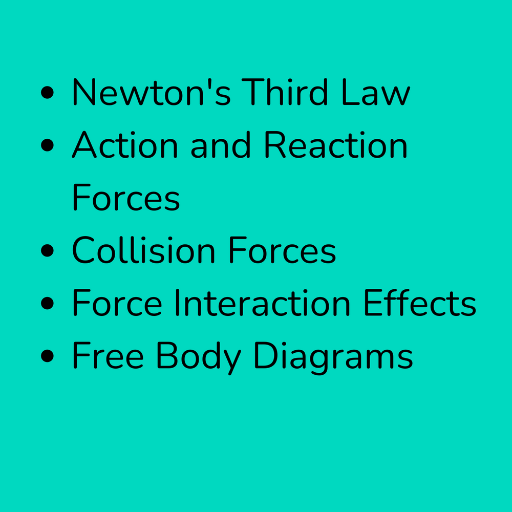 High School Physics: Newton's 3rd Law Action-Reaction Assignment (Grades 9-12)