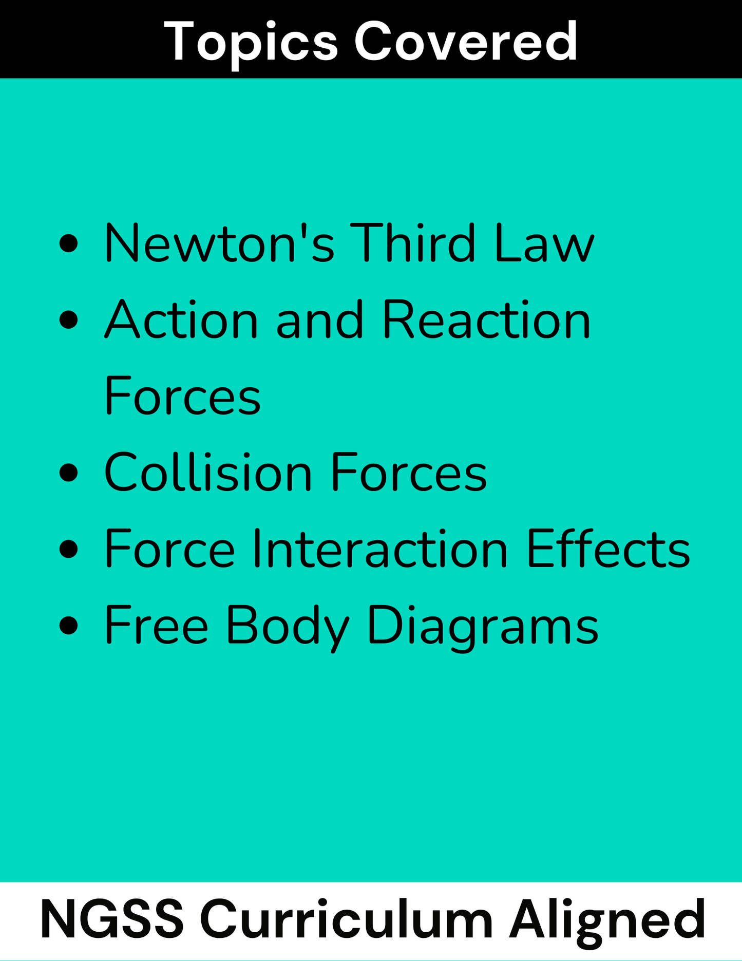 High School Physics: Newton's 3rd Law Action-Reaction Assignment (Grades 9-12)