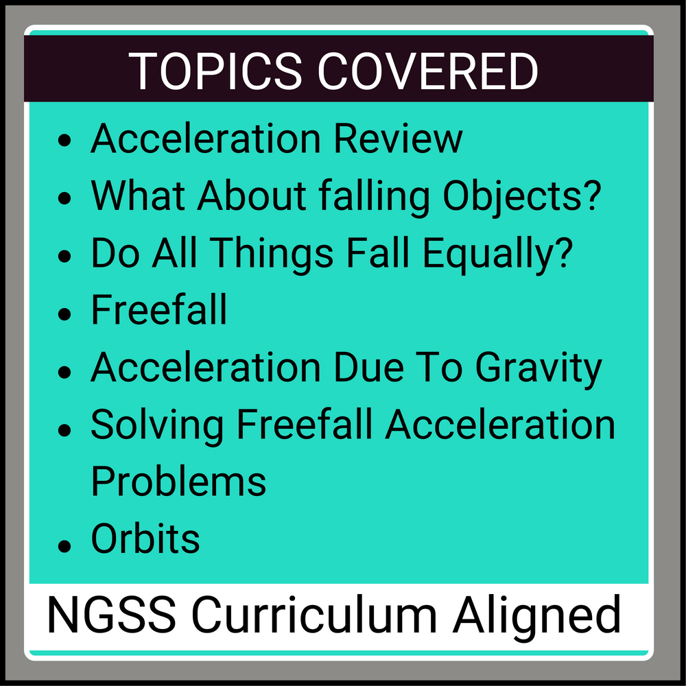 High School Physics: Gravitational Acceleration Assignment (Grades 9-12, NGSS)