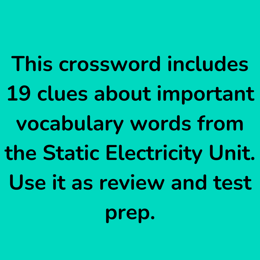 
                      
                        High School Physics: Electrostatics Crossword Puzzle Review - Grades 9-12, NGSS
                      
                    