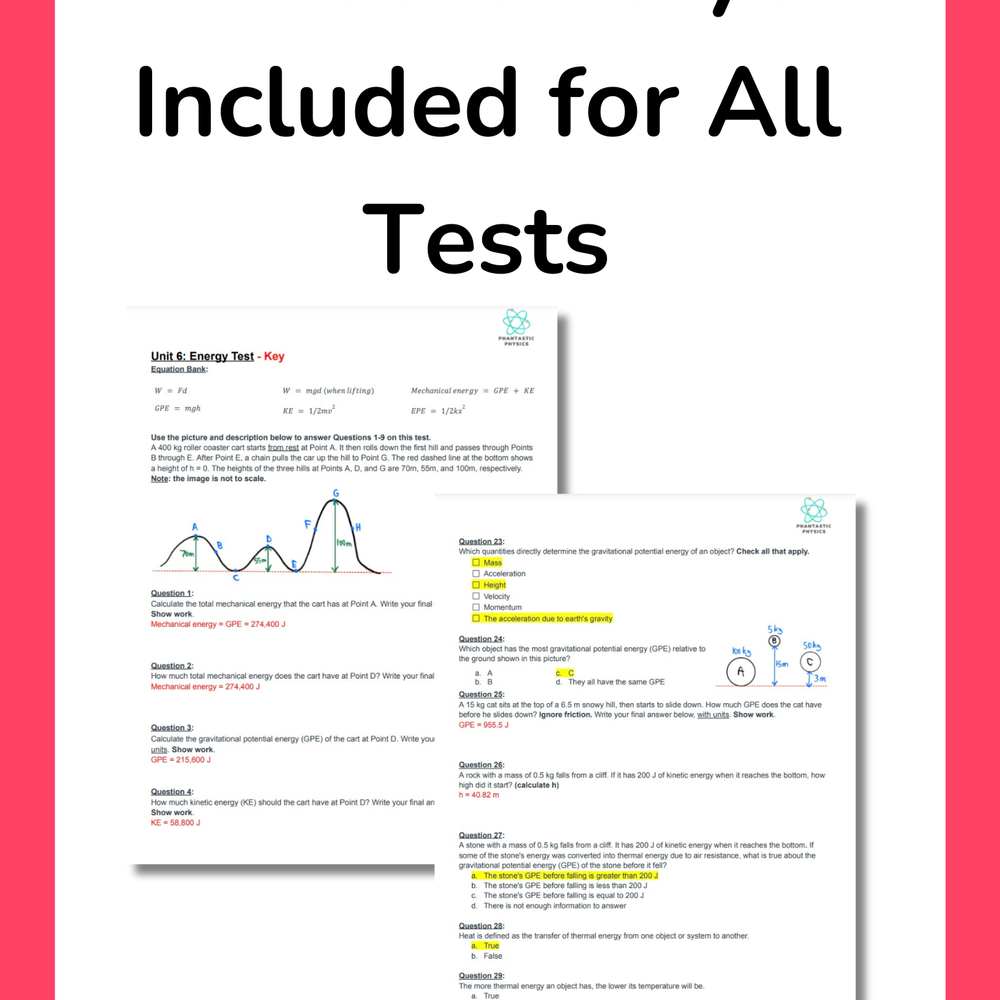 
                      
                        Complete High School Physics Test Bundle (NGSS Aligned, Grades 9-12)
                      
                    