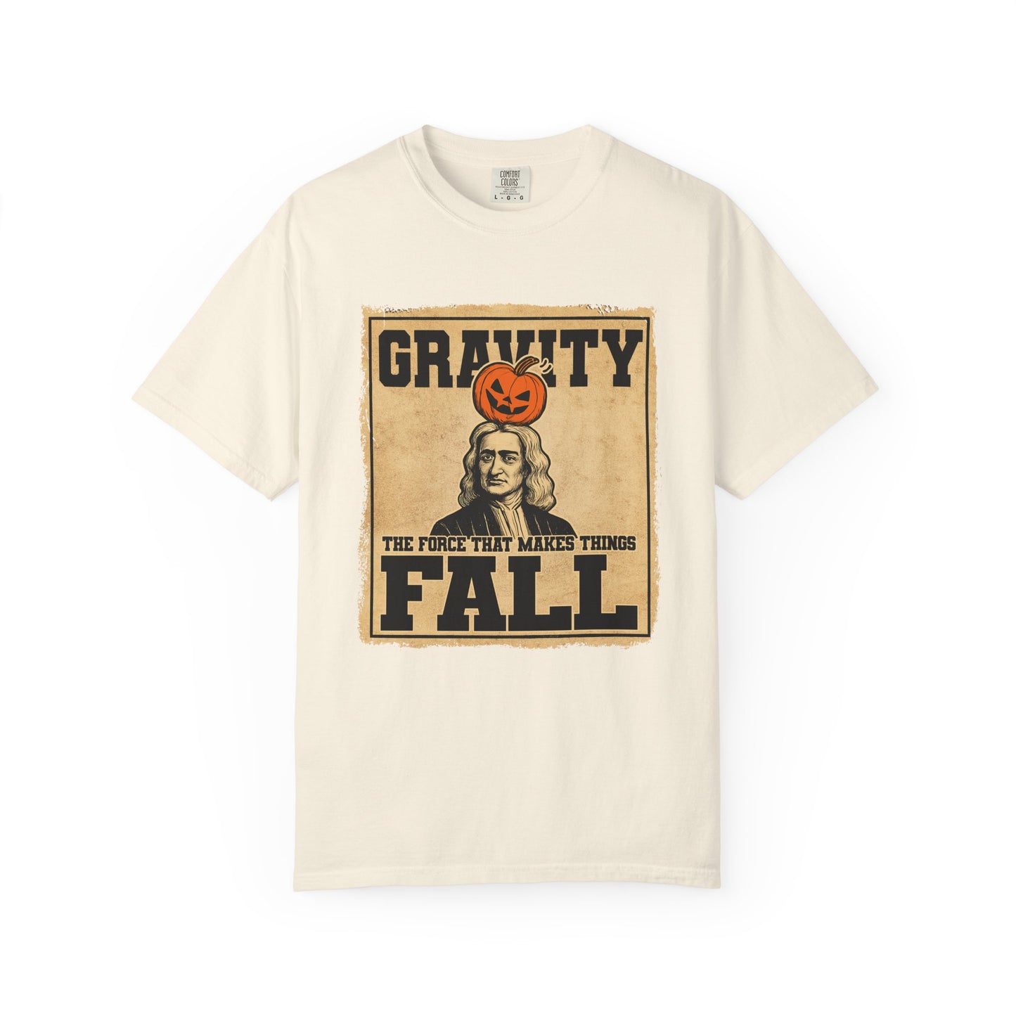 Gravity Newton pumpkin vintage poster physics t-shirt