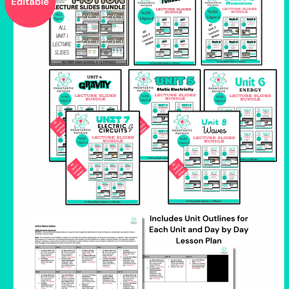 
                      
                        Complete High School Physics Slide Deck Bundle (NGSS Aligned, Grades 9-12)
                      
                    