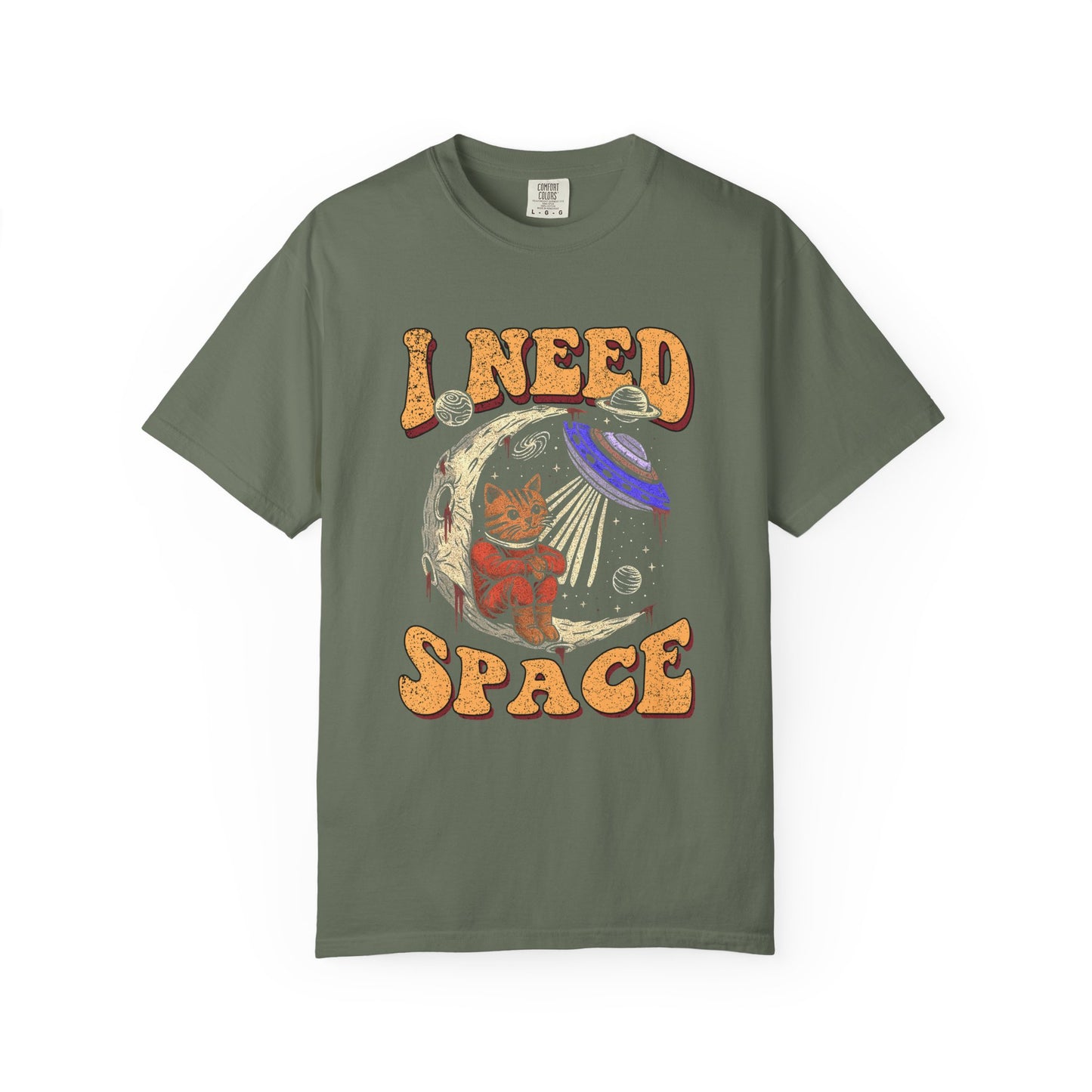I Need Space retro astronaut cat astronomy physics t-shirt