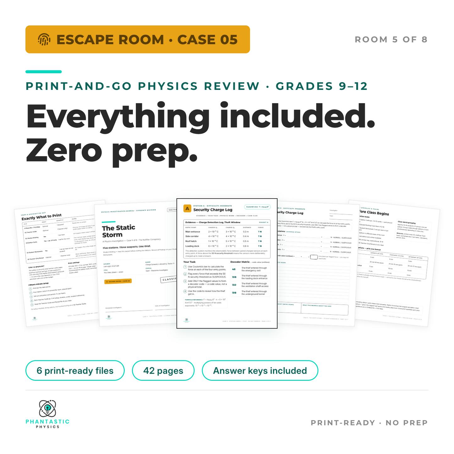 Everything included - 6 print-ready PDFs, 42 pages, answer keys
